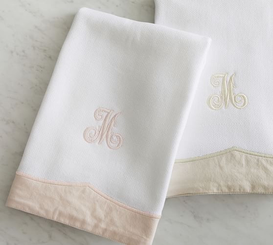 Monique Lhuillier Daphne Applique Hand Towels | Pottery Barn (US)