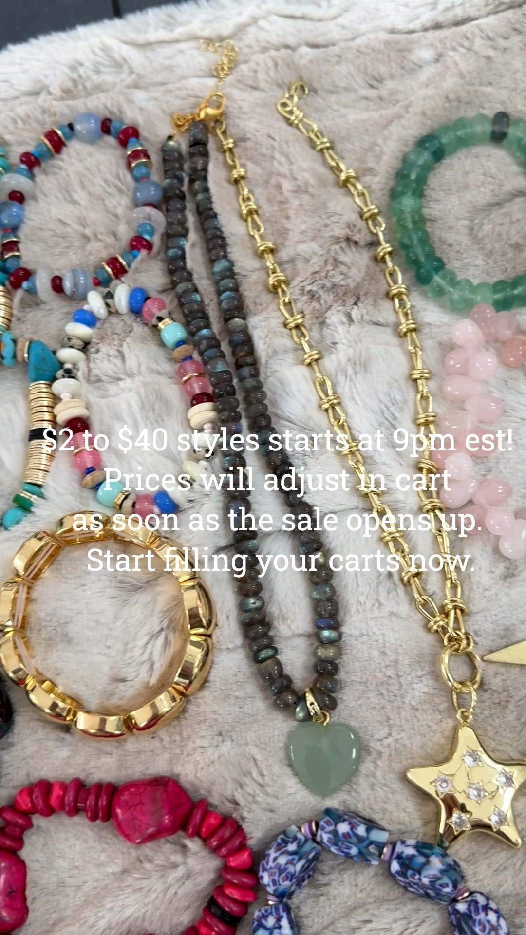 Start filling your carts now. Allie & Bess warehouse sale kicks off at 9 PM est. Prices will adjust when the sale starts. 

Beaded bracelets, bracelet stack, star necklace, heart necklace





#LTKValentine #LTKSaleAlert