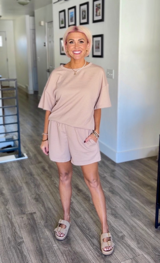 Enjoy a cozy day in this comfy set!  Set: Small // Sandals: TTS 

 #LTKootd #LTKmomlife
