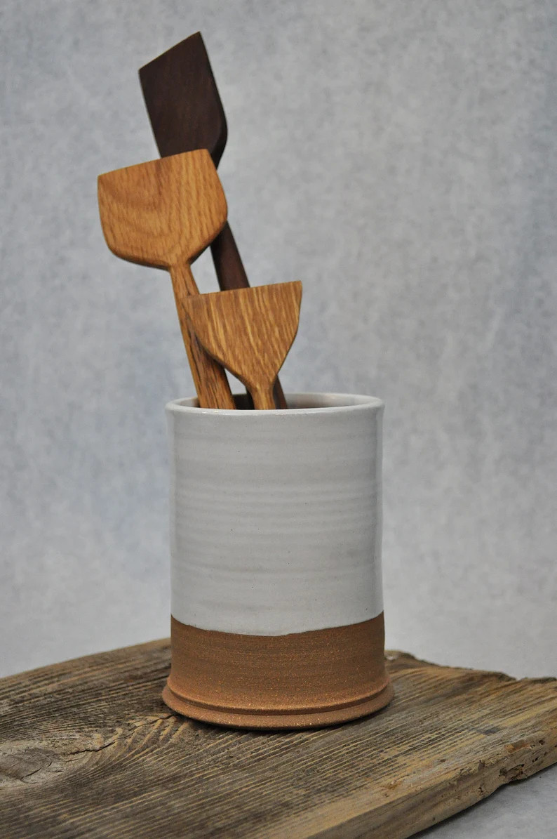 Ceramic Crock | Kitchen Utensil And/or Succulent Holder - Etsy | Etsy (US)