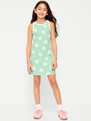 Printed Ribbed Tank Dress for Girls | Old Navy (US)