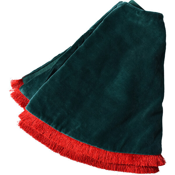 Velvet Tree Skirt With Trim, Pine | Maisonette