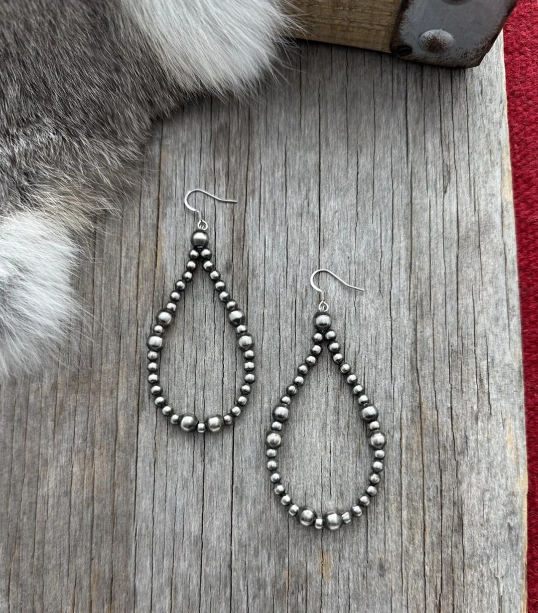 Handmade Navajo Pearl Earrings Dramatic Tear Drop Style - Etsy | Etsy (US)