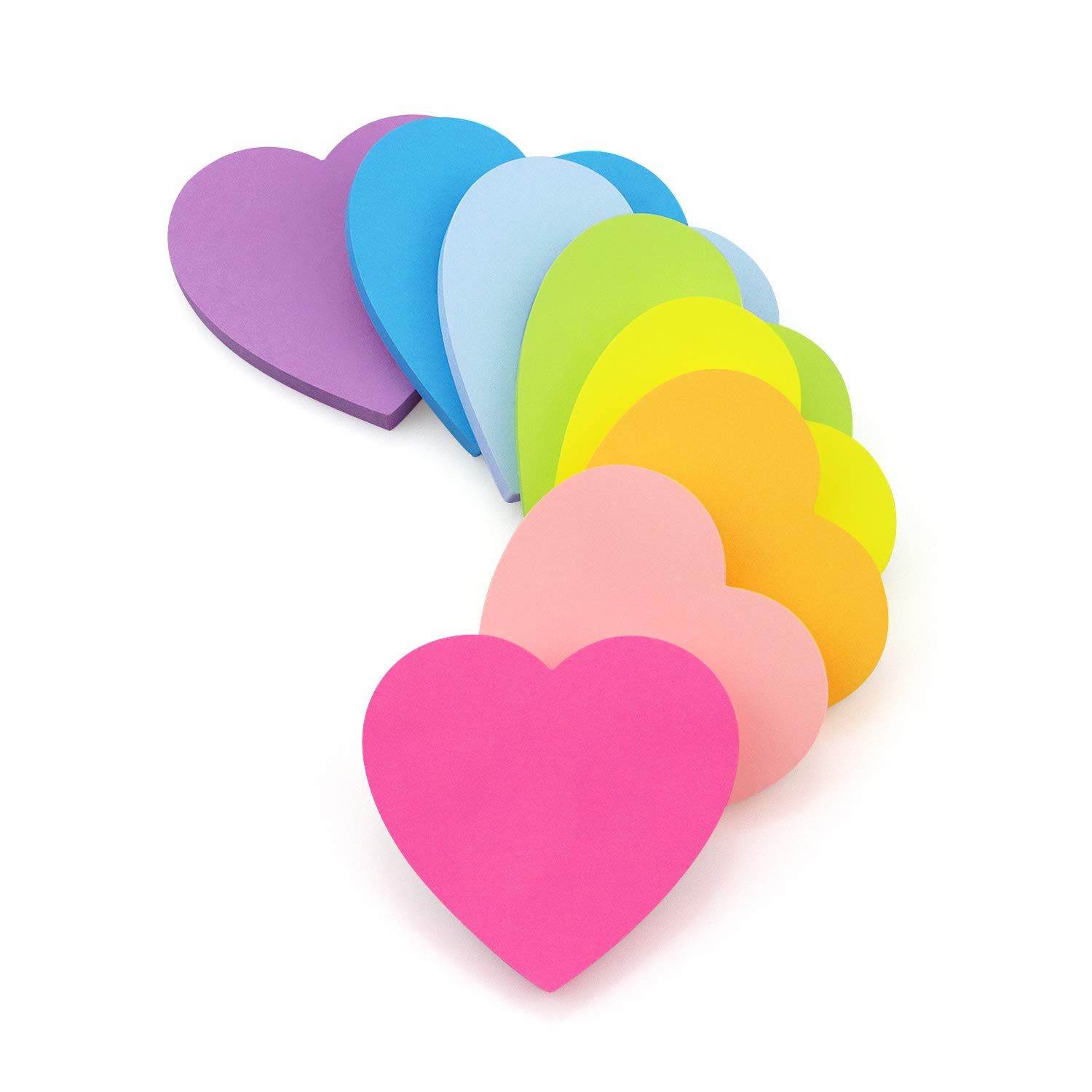 SIMONA Heart Shape Sticky Notes 8 Color Bright Colorful Sticky Pad 75 Sheets/Pad Self-Sticky Note... | Amazon (US)