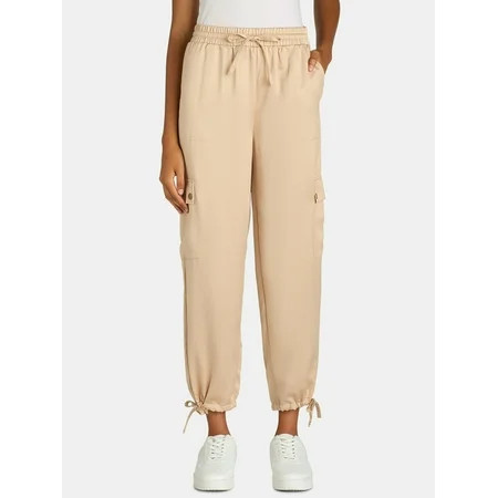 Time and Tru Women s Satin Jogger Mid Rise Pants 27 Inseam Sizes XS-XXXL | Walmart (US)