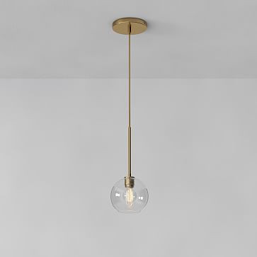 Sculptural Glass Globe Pendant - Clear | West Elm (US)