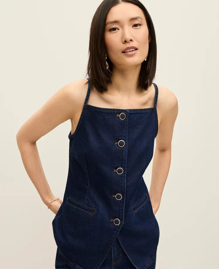 Strappy Denim Vest Top | Ann Taylor