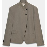 Zara - High Collar Blazer Zw Collection - Stone - L - Woman | Zara US