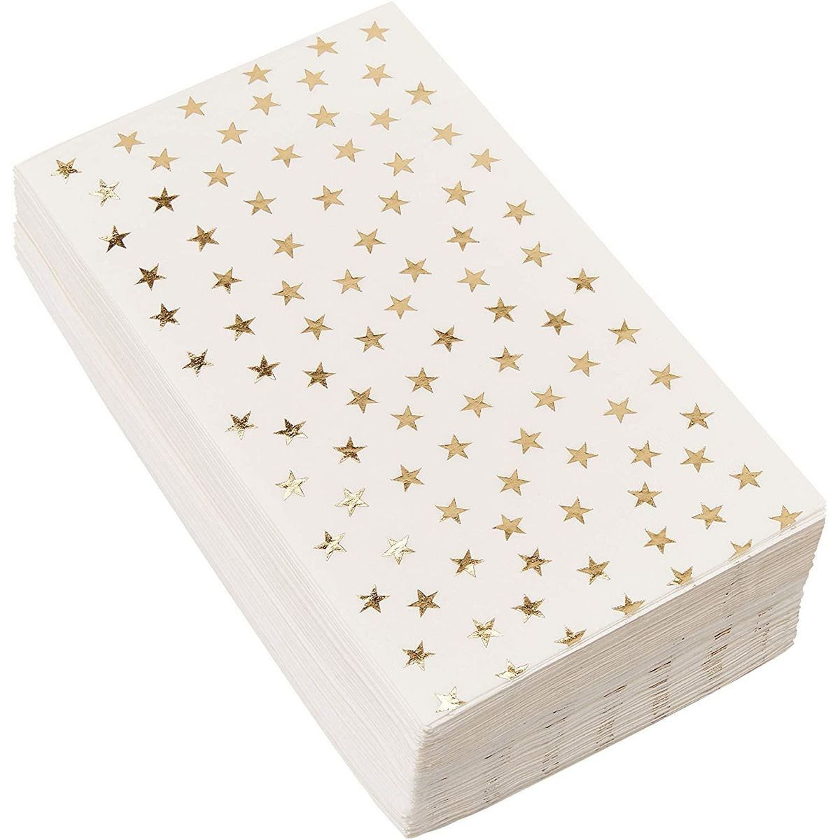 Blue Panda 50 Pack White and Gold Dinner Napkins, Disposable with Gold Foil Stars for Birthday Pa... | Target