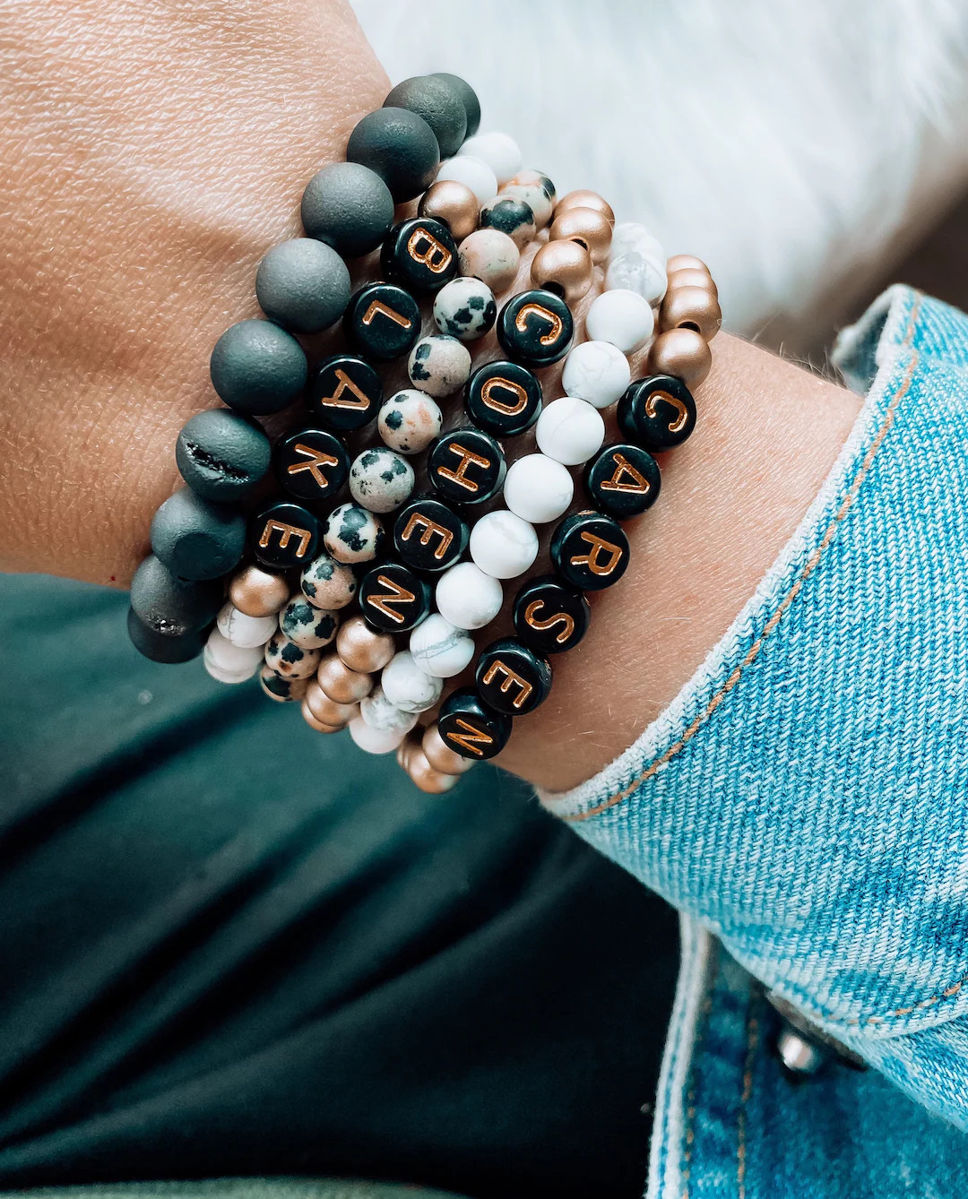 Personalized Custom Beaded Name Bracelet Name Bracelet, Initial Bracelet, Alphabet Bracelet, Cust... | Etsy (US)