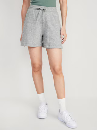 High-Waisted Lounge Sweat Shorts for Women -- 5-inch inseam | Old Navy (US)