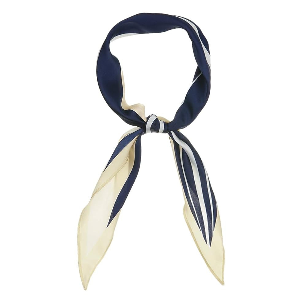 sourcing map Women Satin Rhombus Neck Scarf Stripe Print for Shirts Ponytail Neckerchief Bag Acce... | Amazon (UK)