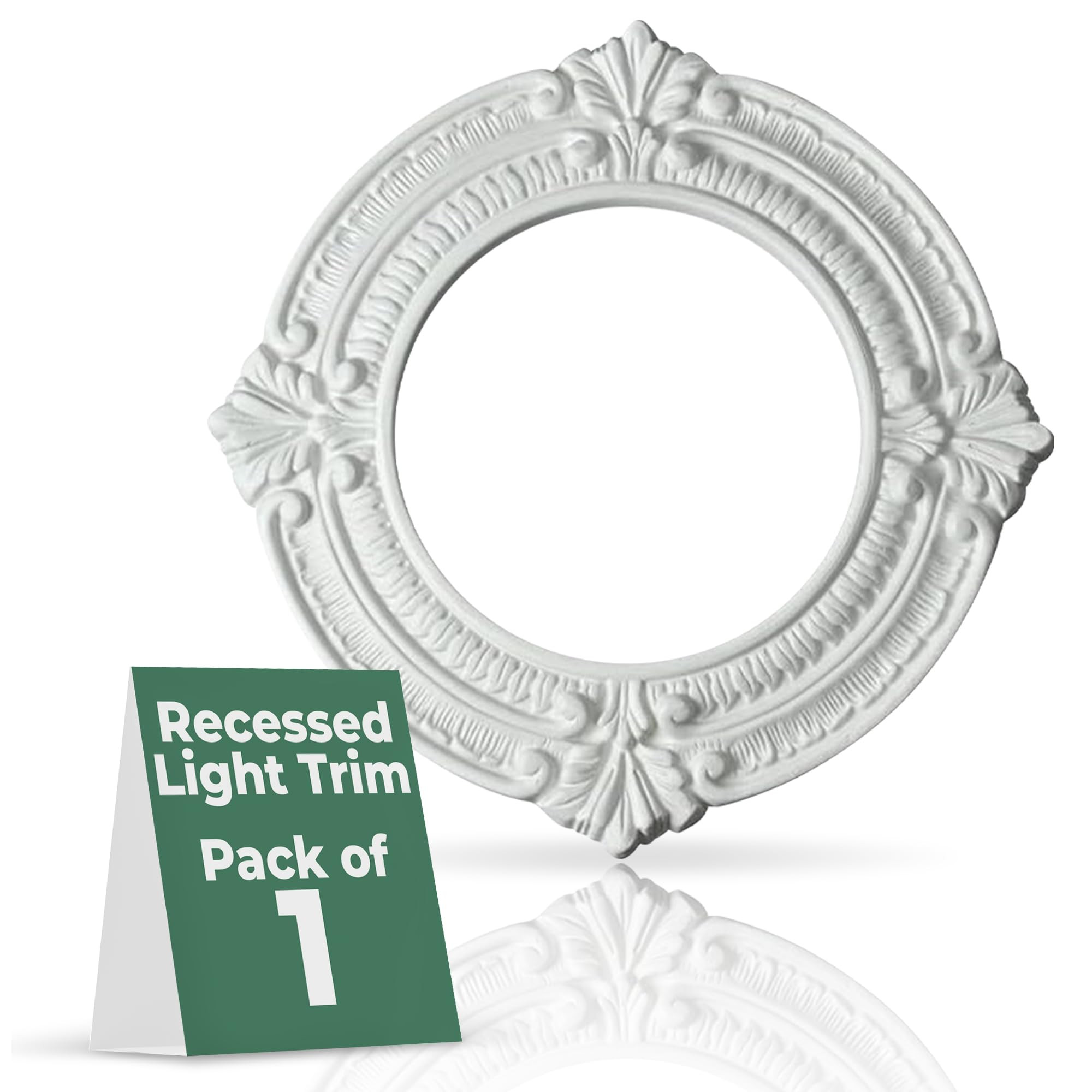 Renovators Supply Manufacturing Recessed Lighting Trim 10 in. Wide White Polyurethane Ornate Rece... | Amazon (US)
