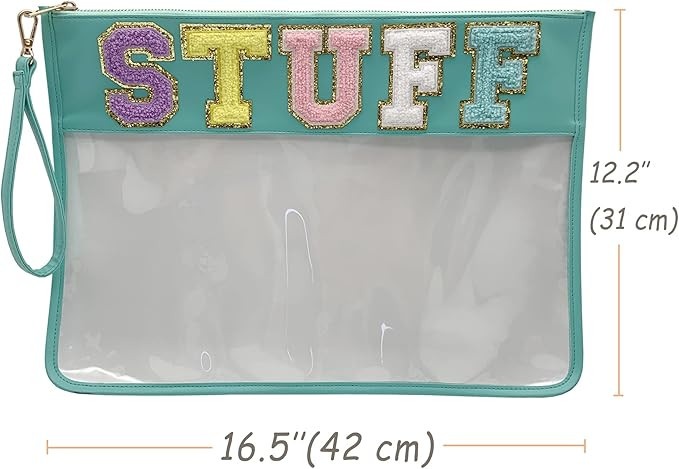 TopTTanBo Chenille Letter Clear Bag Purse Multi-purpose Transparent Waterproof Snacks Makeup Tote... | Amazon (US)