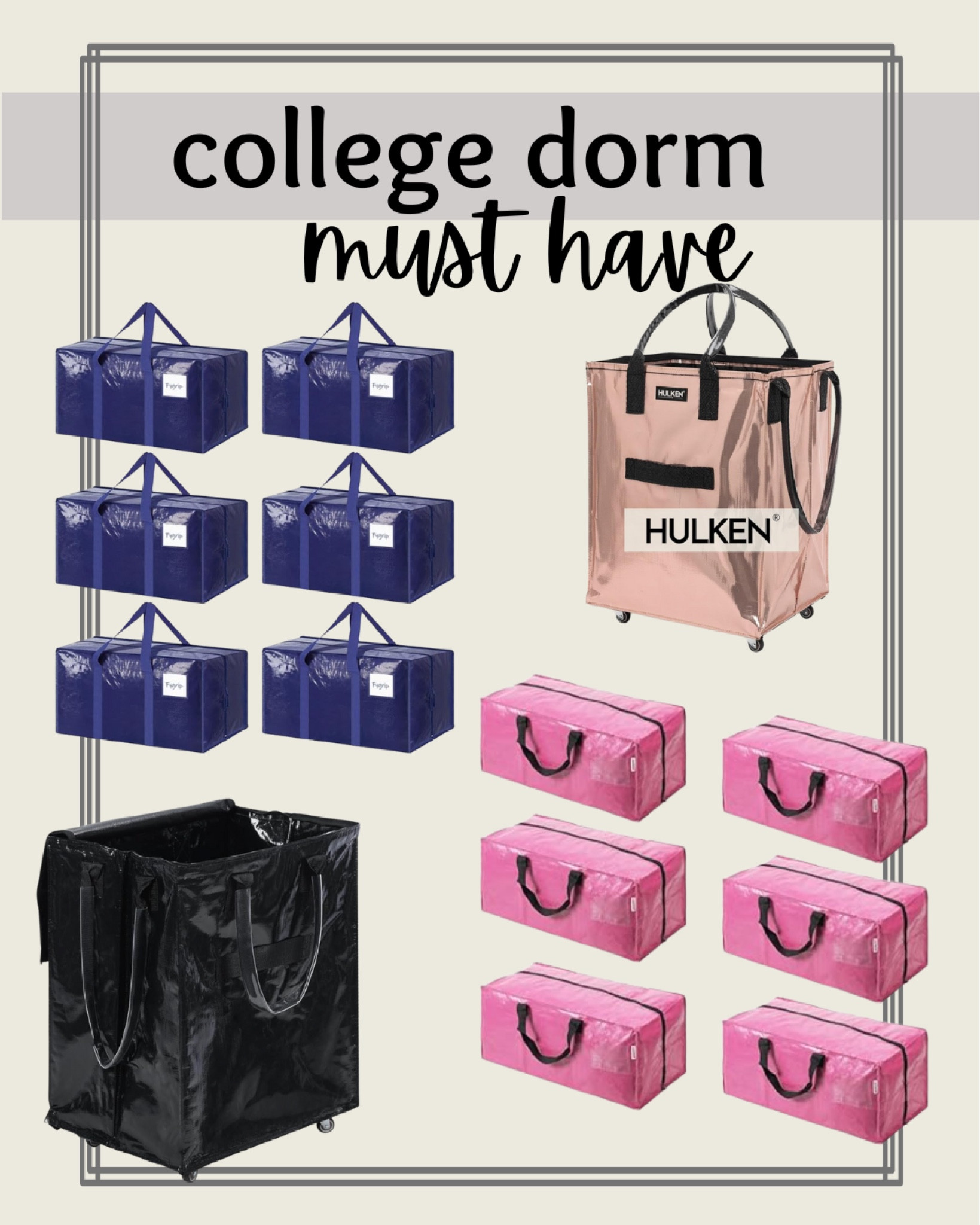 These bags are a must have for college. Makes move in day easier  