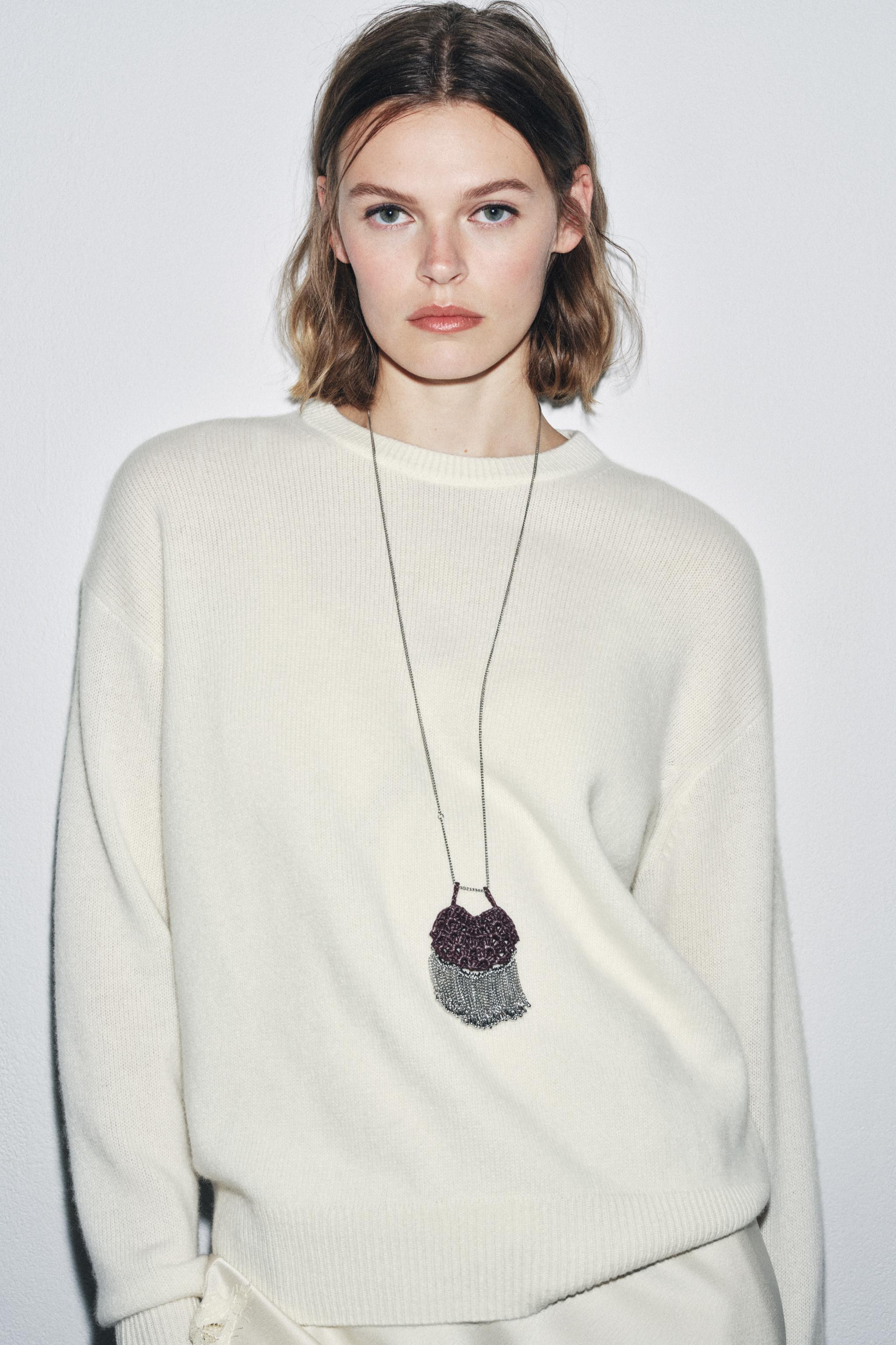 LONG CROCHET BAG NECKLACE | Zara UK