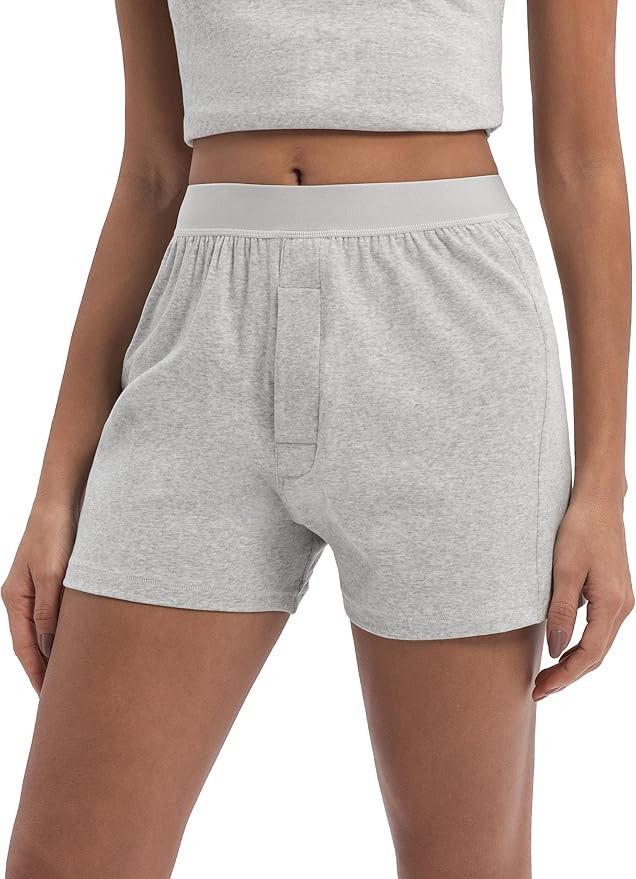 Abonlen Loose Boxer Shorts for Women Lightweight Lounge Pajama Bottoms Casual Sleepwear | Amazon (US)