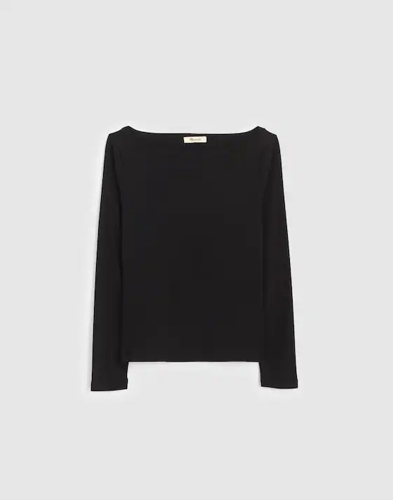 The '90s Boatneck Tee in Compact Cotton | Madewell