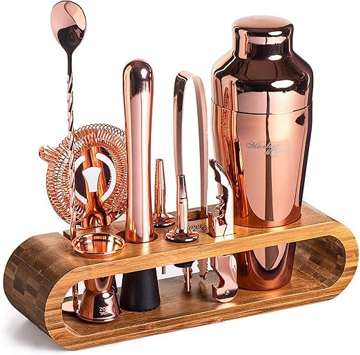 Mixology Cocktail Shaker Set - 10-Piece Cocktail Making Set - Home Bartender Kit in Bamboo Stand ... | Amazon (UK)