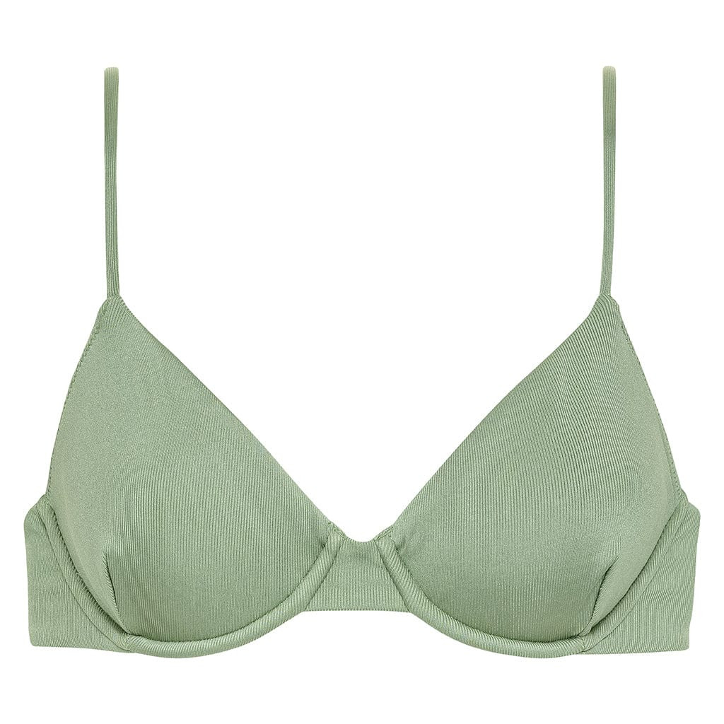 Sage Green Rib Dainty Bikini Top | Montce