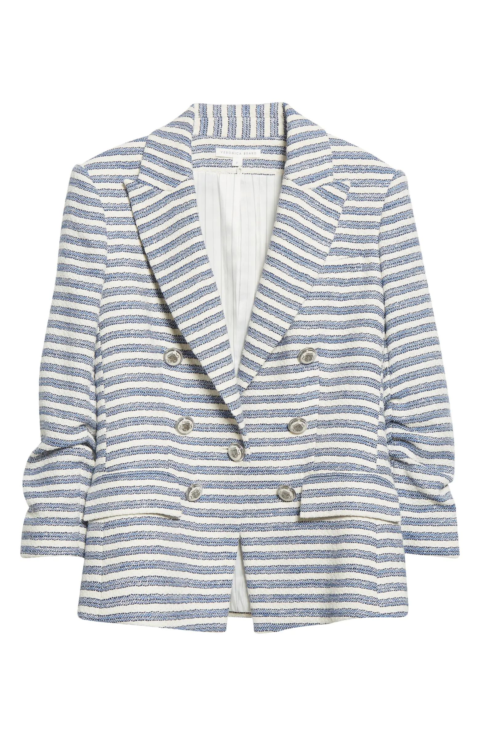 Veronica Beard Ryland Stripe Cotton Blend Dickey Jacket | Nordstrom | Nordstrom