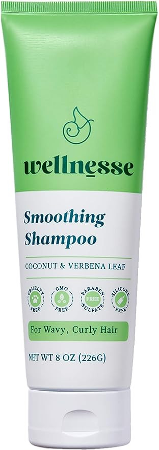 Wellnesse: Smoothing Shampoo - For Wavy, Curly Hair - 8 oz - Coconut and Verbena Leaf - Moisturiz... | Amazon (US)