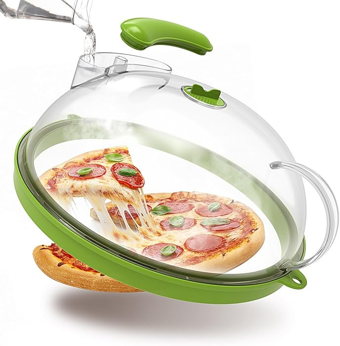 Microwave Splatter Cover with Water Steamer, Upgraded Microwave Cover for Food with Handle, Clear... | Amazon (US)