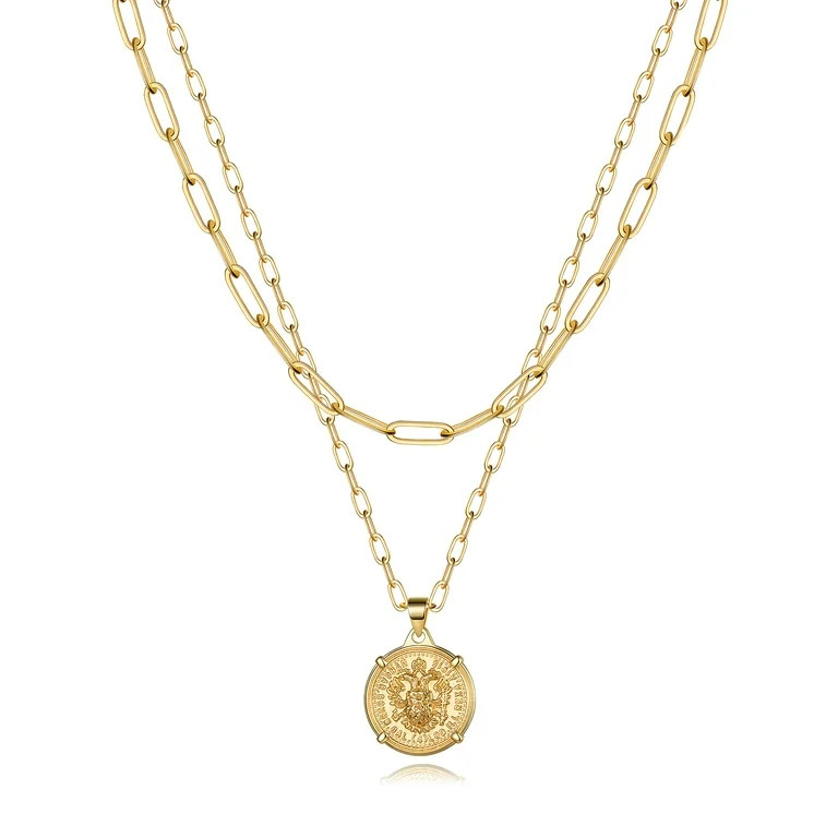 Turandoss Link Choker Necklaces for WomenChain Set Link Chain Necklace Set Link Chain Thick Layer... | Walmart (US)