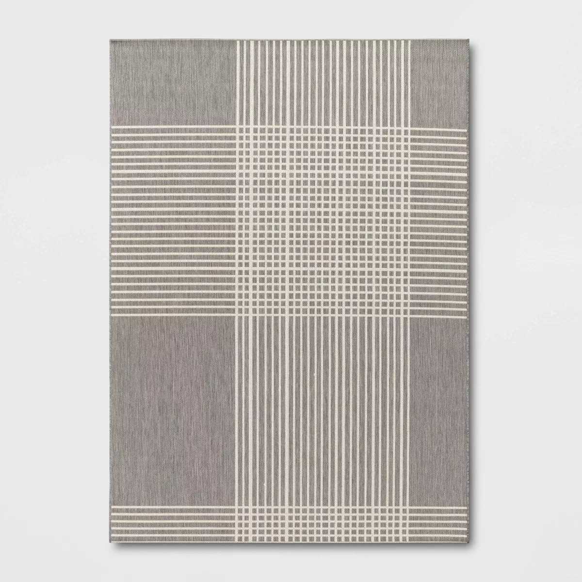 5'3"x7' Plaid Outdoor Rug Gray - Threshold™ | Target