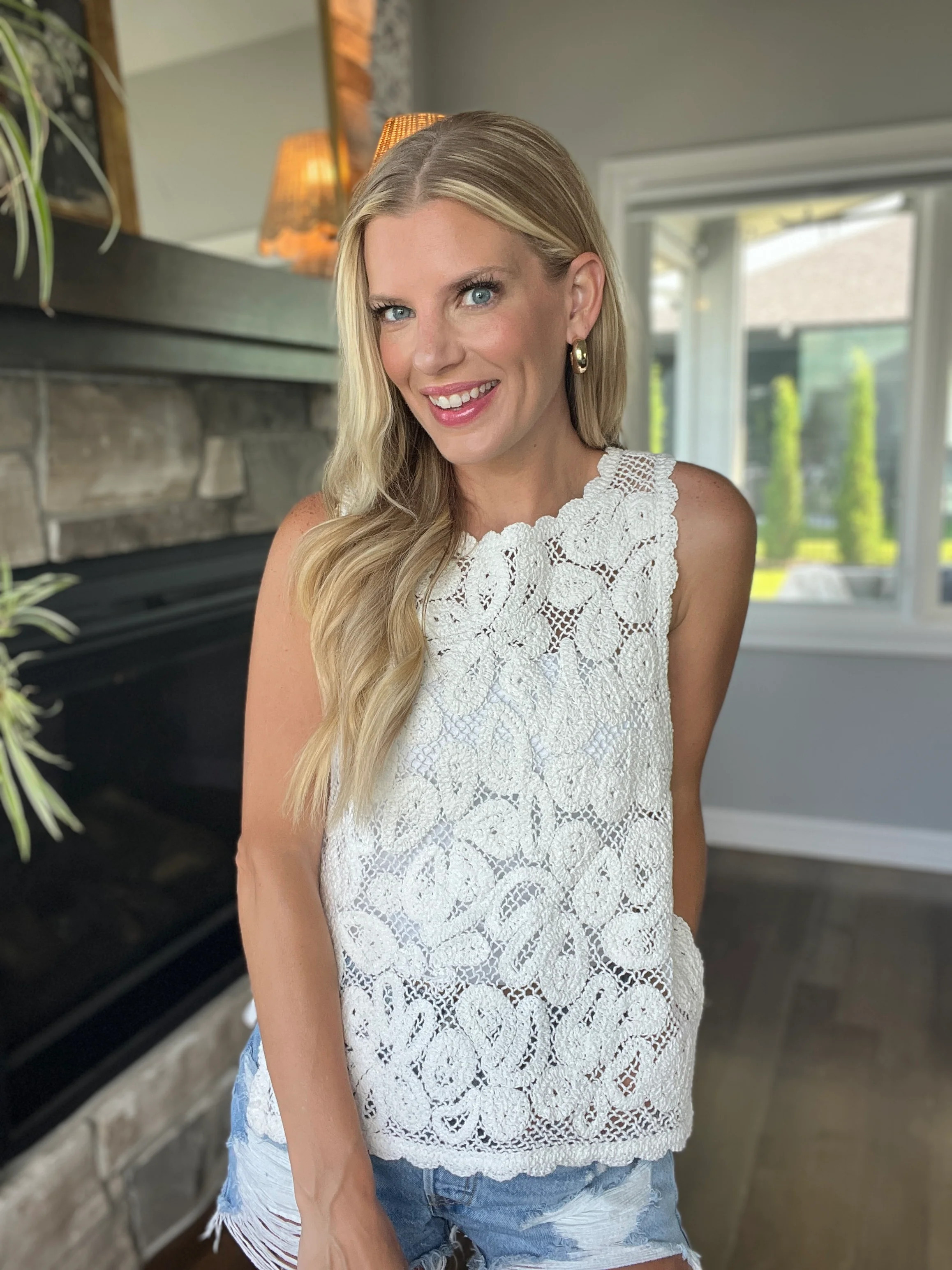 Lace and Dreams Tank - Off White S/M | Statement Boutique