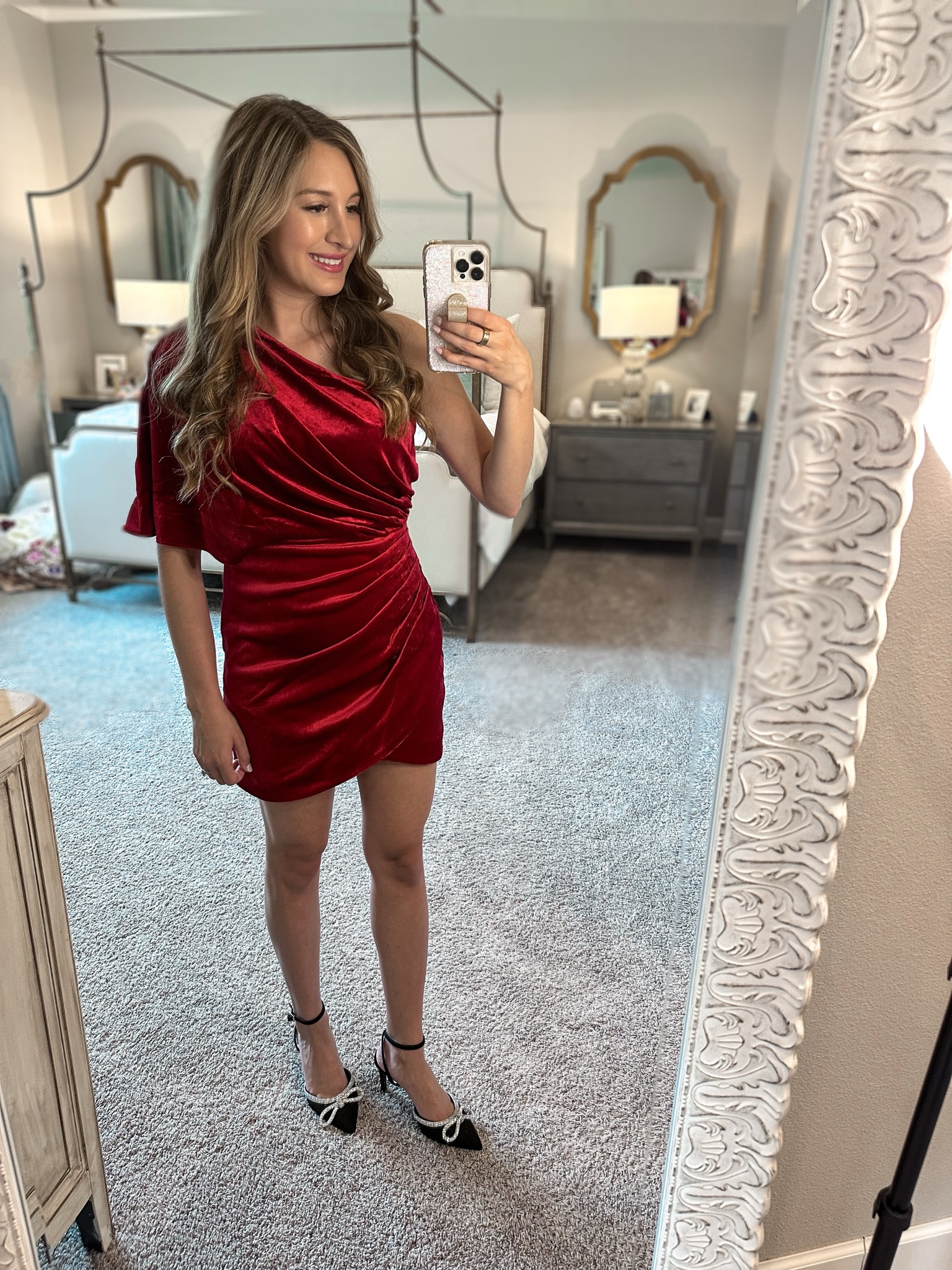 sachin and babi light blue dress Holiday Red Faux Fur Dress