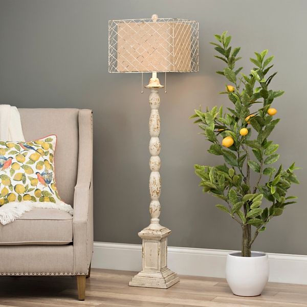 Holcomb White Floor Lamp | Kirklands | Kirkland's Home