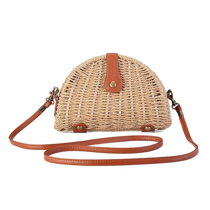 Crossbody Straw Bag, JOSEKO Womens Straw Handbag Shoulder Bag for Beach Travel and Everyday Use | Amazon (US)