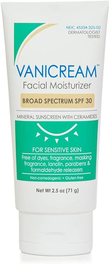 Vanicream Facial Moisturizer with SPF 30 - Mineral Sunscreen - 2.5fl oz - Formulated Without Comm... | Amazon (US)