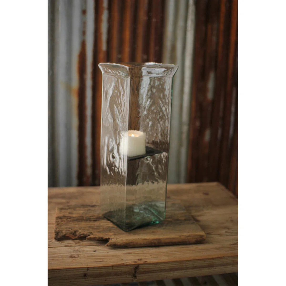 Square Glass and Metal Candle Hurricane \u2013 Large 19" | Wayfair North America