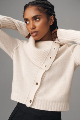 Pilcro Asymmetrical Button Cashmere Cardigan Sweater | Anthropologie (US)