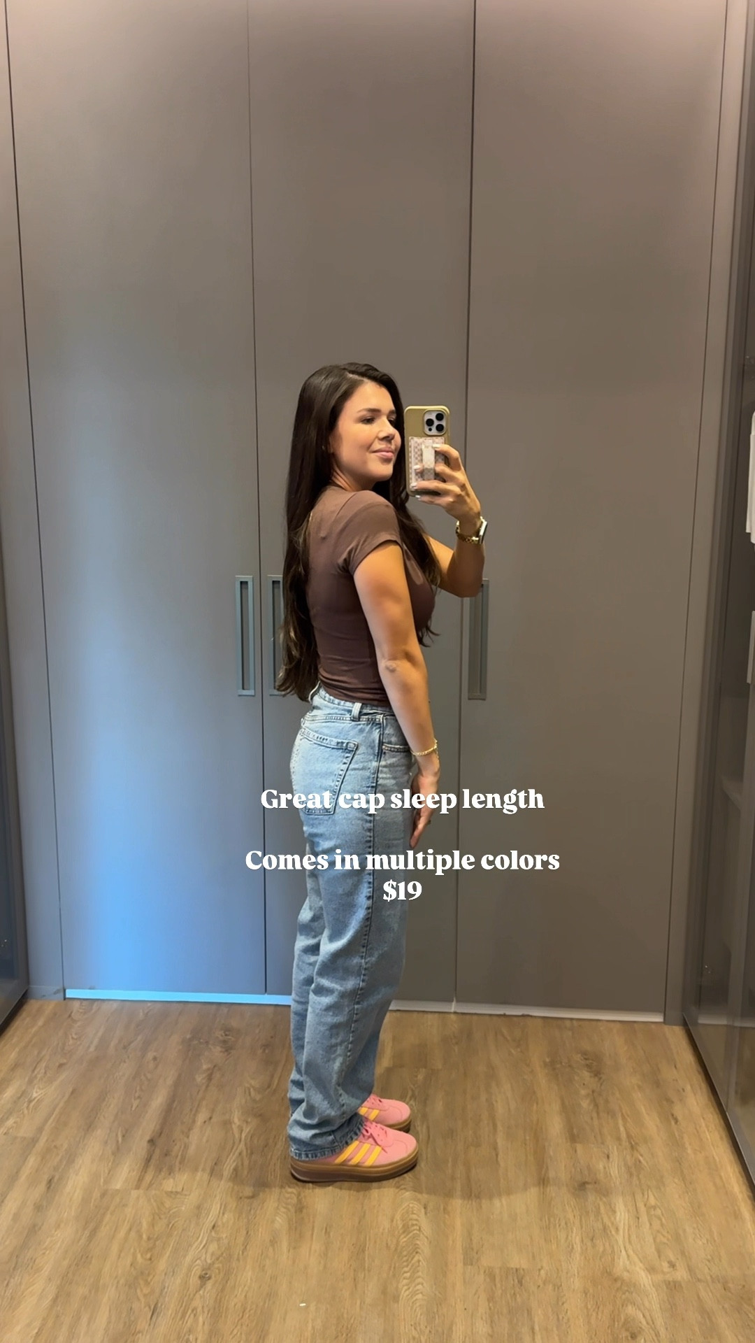 Currently on sale 2/$30! LOVING the quality and fit of these basic tees! The cap sleeve length is perfect and so flattering and it stays put all day . 