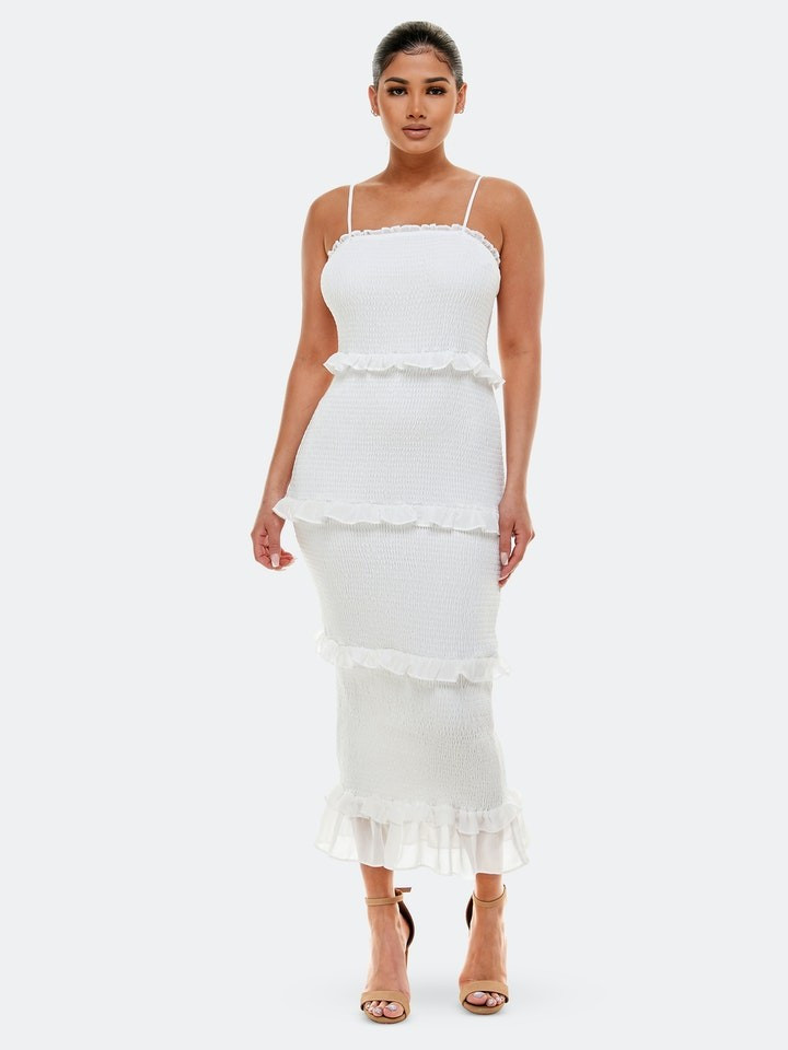 Georgette Smocked Midi Dress | Verishop