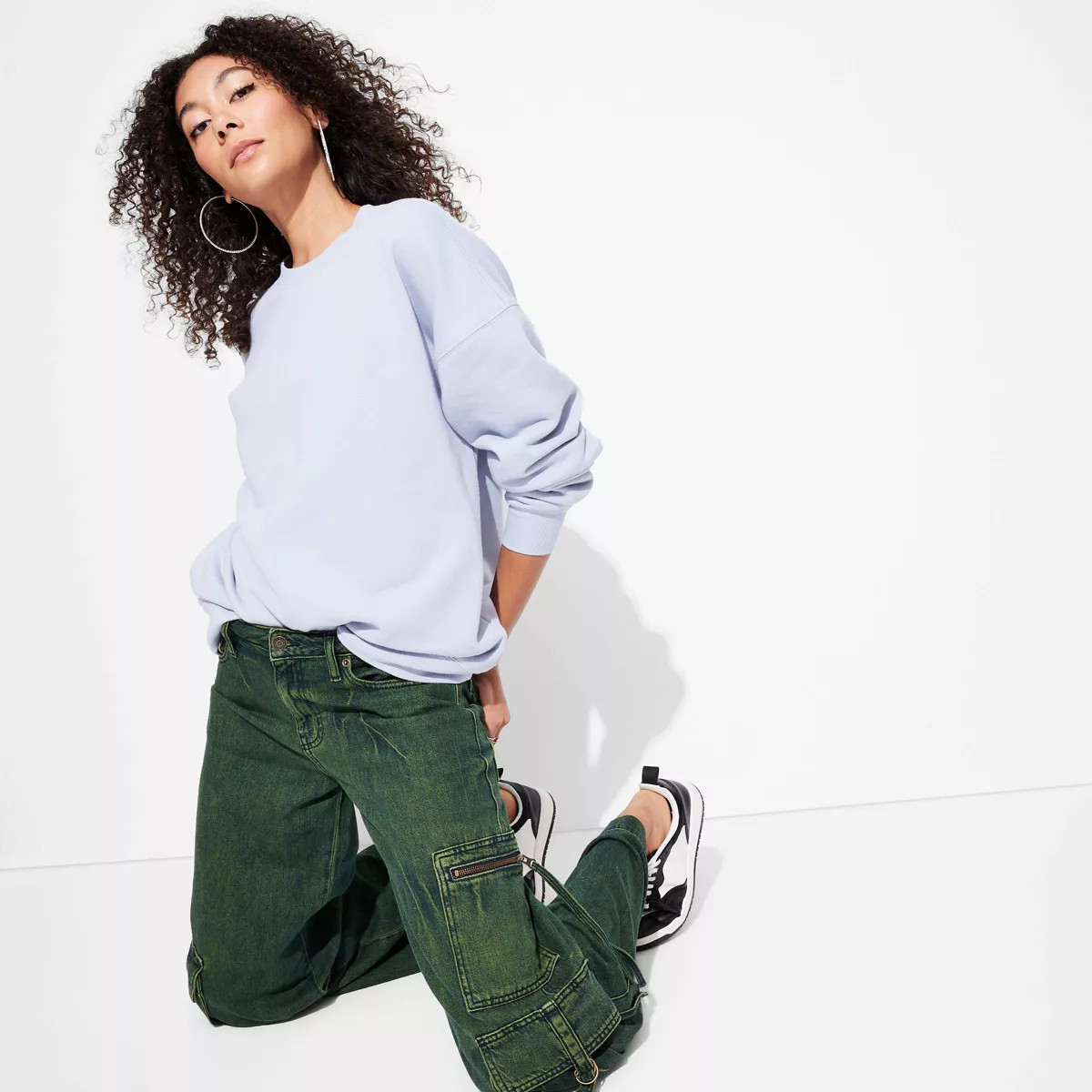 Women's Oversized Sweatshirt - Wild Fable™ Light Blue S | Target