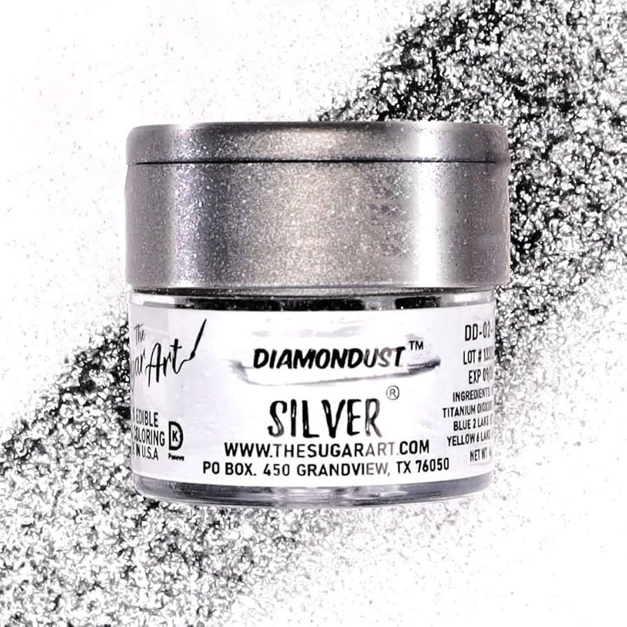Silver Edible Glitter for Drinks, Cocktails, Cake Decorating, Strawberries, Chocolates & More | N... | Amazon (US)