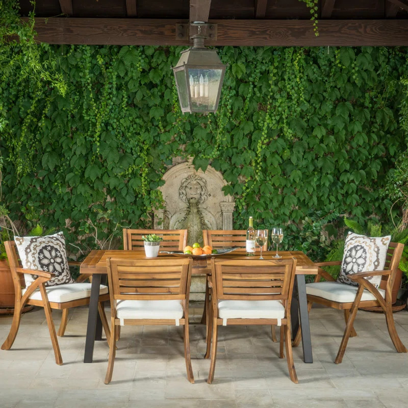 Rectangular 6 - Person Outdoor Dining Set with Cushions | Wayfair North America