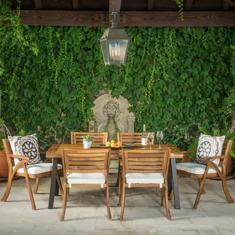 Rectangular 6 - Person Outdoor Dining Set with Cushions | Wayfair North America