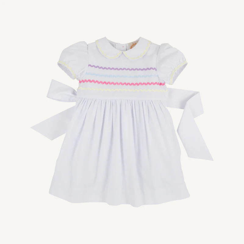 Color
      
      Worth Avenue White with Multicolor Ric Rac | The Beaufort Bonnet Company