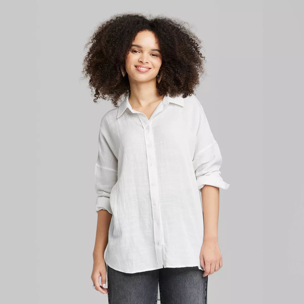 Women's Long Sleeve Oversized Button-Down Shirt - Wild Fable™ | Target