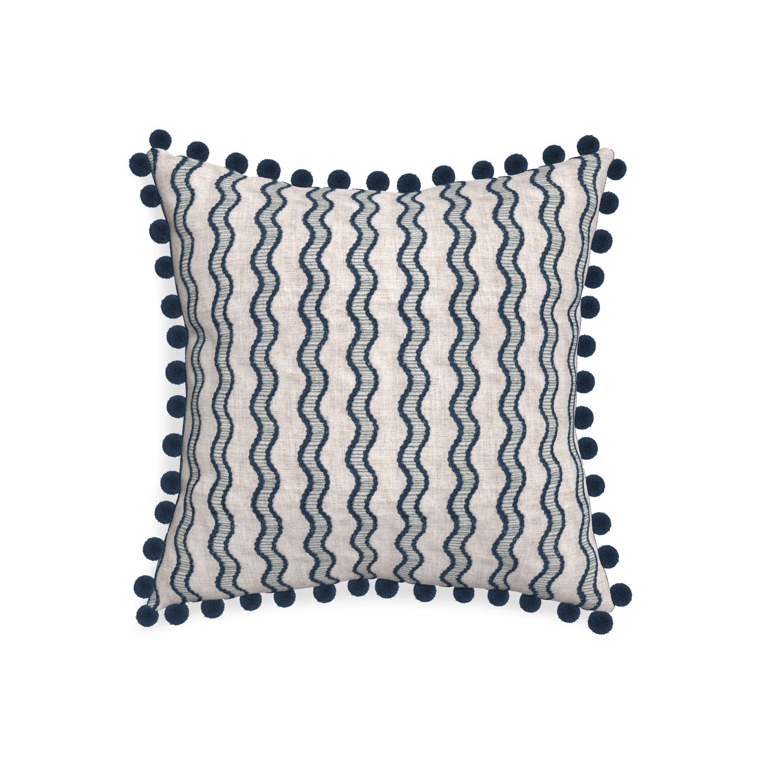 Custom Embroidered Wave Pillow with Trim Customization | Pepper