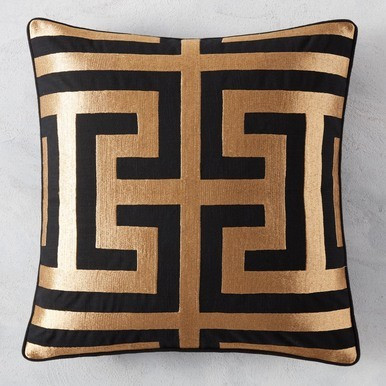 Cace Pillow 22" - Black/Gold | Z Gallerie