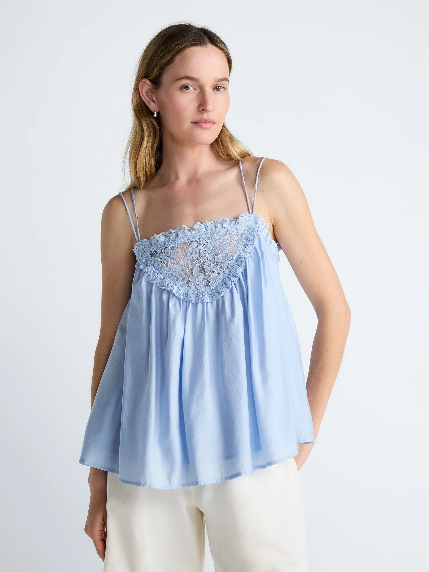 Scoop Women’s Flowy Lace Tank Top, Sizes XS-XXL | Walmart (US)