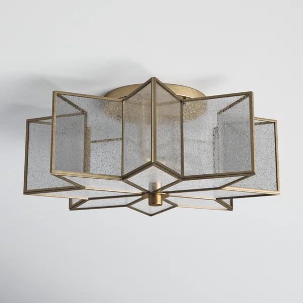 Putnam Glass Semi Flush Mount | Wayfair North America