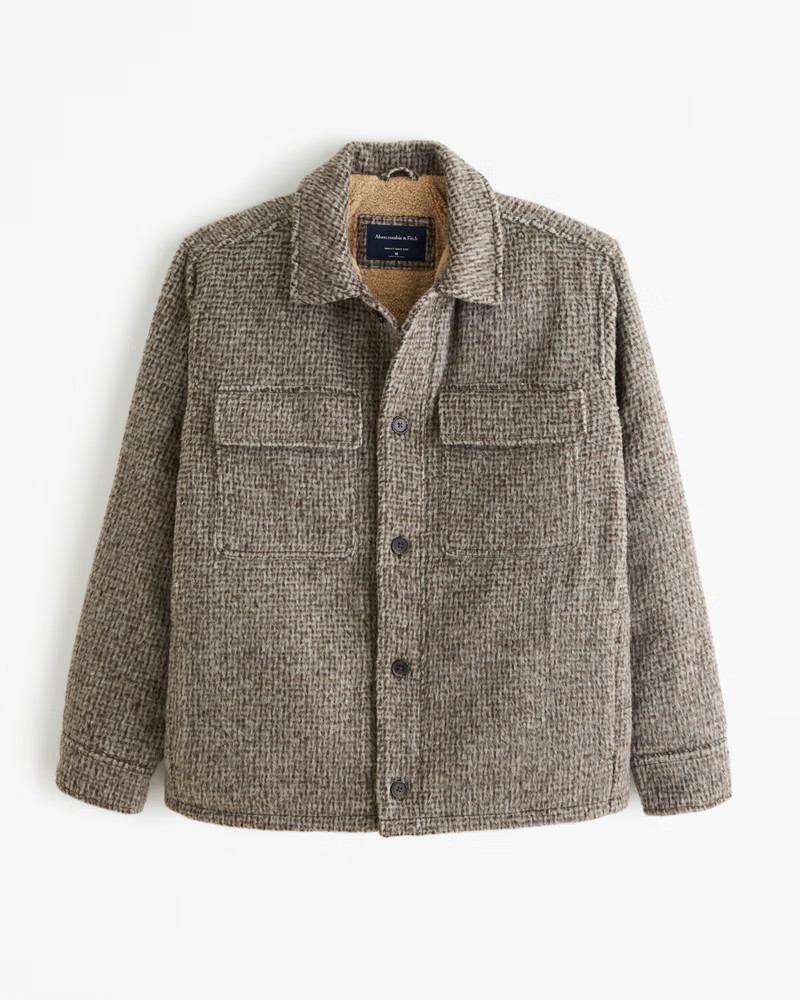 Sherpa-Lined Shirt Jacket | Abercrombie & Fitch (US)