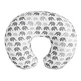 Boppy Premium Nursing Pillow Cover, Gray Elephants Plaid, Ultra-soft Microfiber Fabric in a fashiona | Amazon (US)